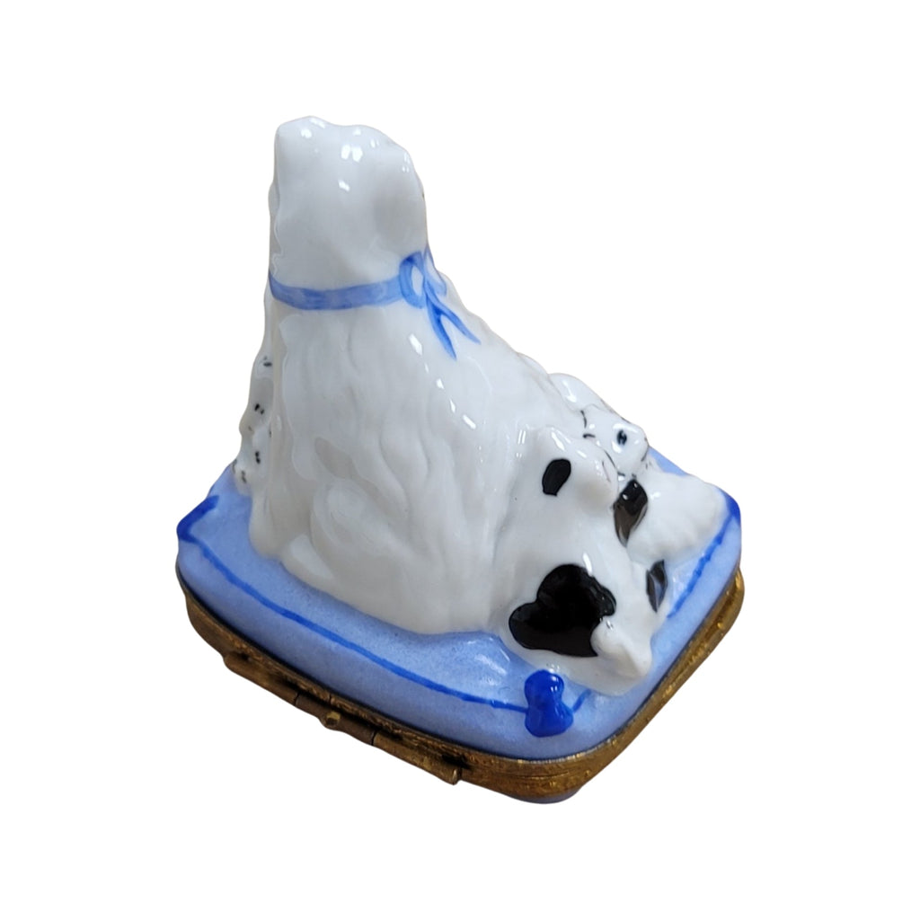 Cat w Kittens Figurine Limoges Box, view 5