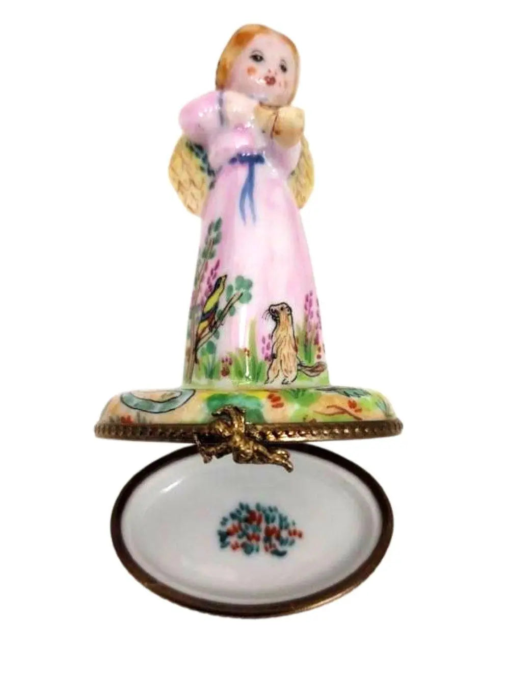 Collectible Angel with Violin Garden of Eden Limoges box with artisan brushwork