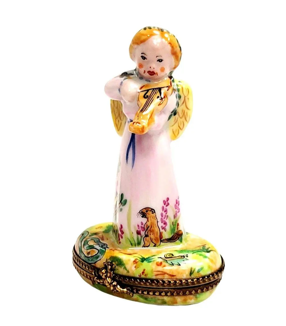 Angel with Violin Garden of Eden Limoges box, an heirloom-quality piece for collectors