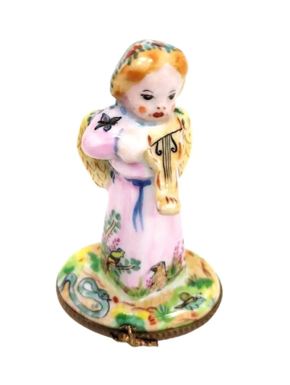 Angel w Violin Garden of Eden Limoges Box Figurine, view 6