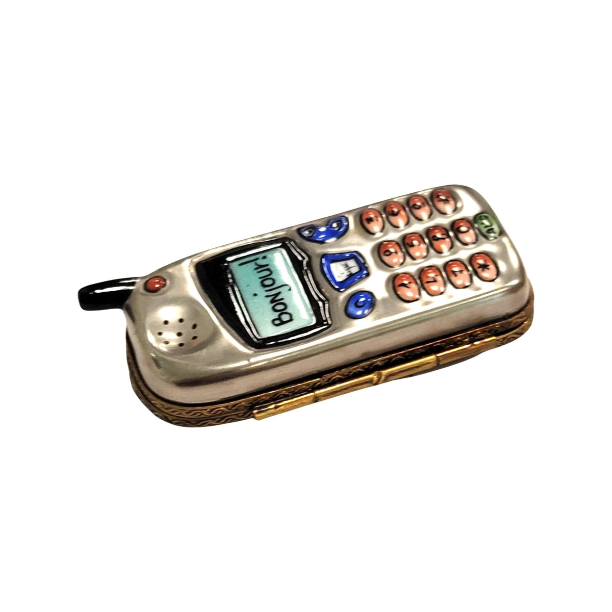 Cell Phone Limoges Box Figurine, view 3