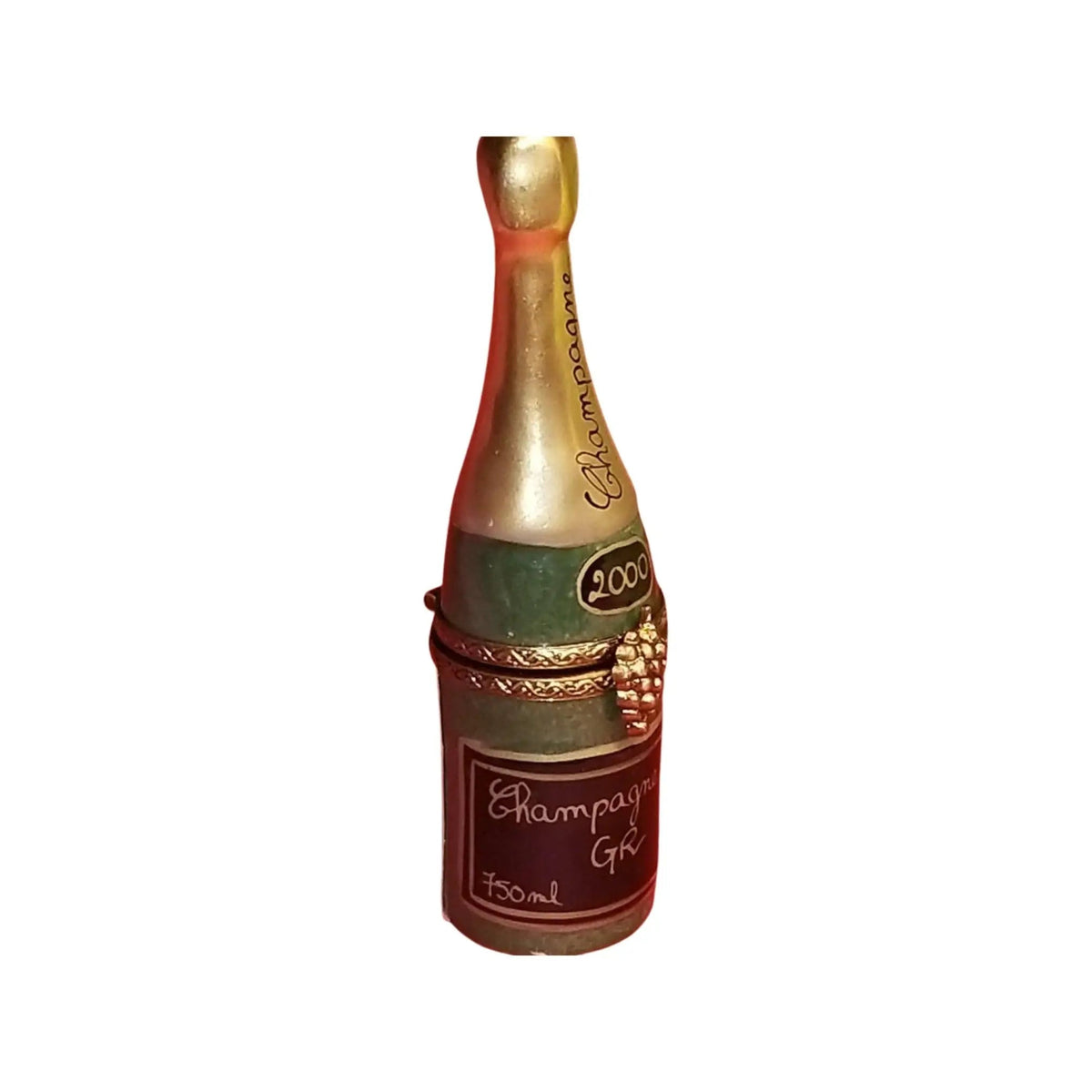 The painter's artistry shows on this Champagne Bottle Limoges box