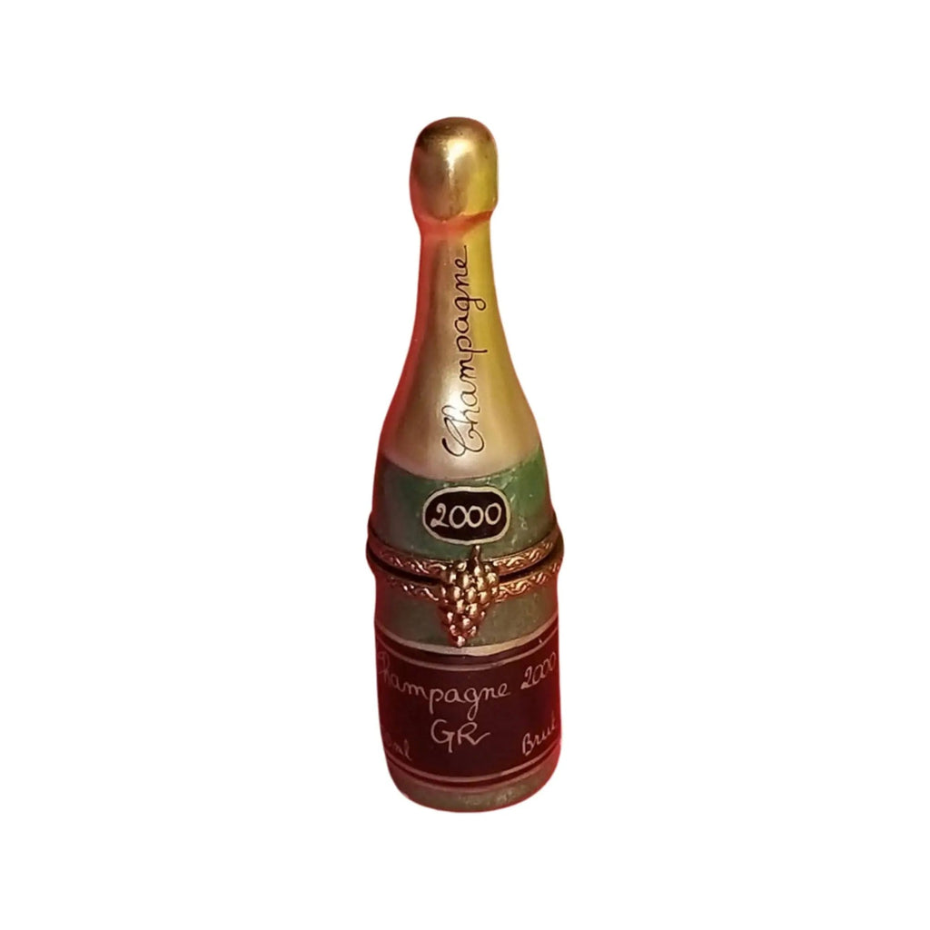 Limoges Boutique presents the Champagne Bottle, a genuine Limoges box painted by hand in France