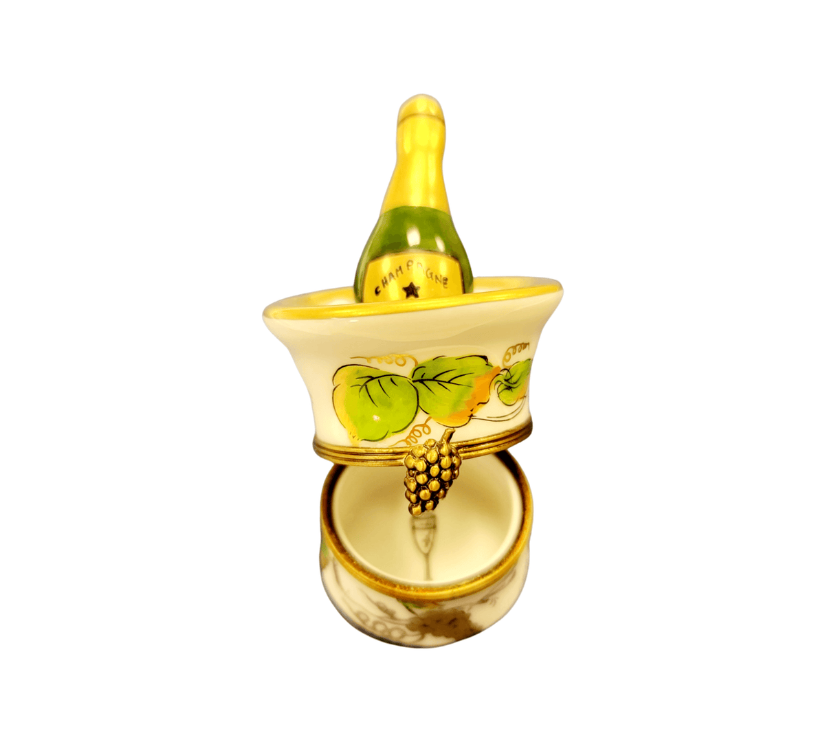 Champagne Bucket Grapes Limoges Box Figurine Collectors, view 2