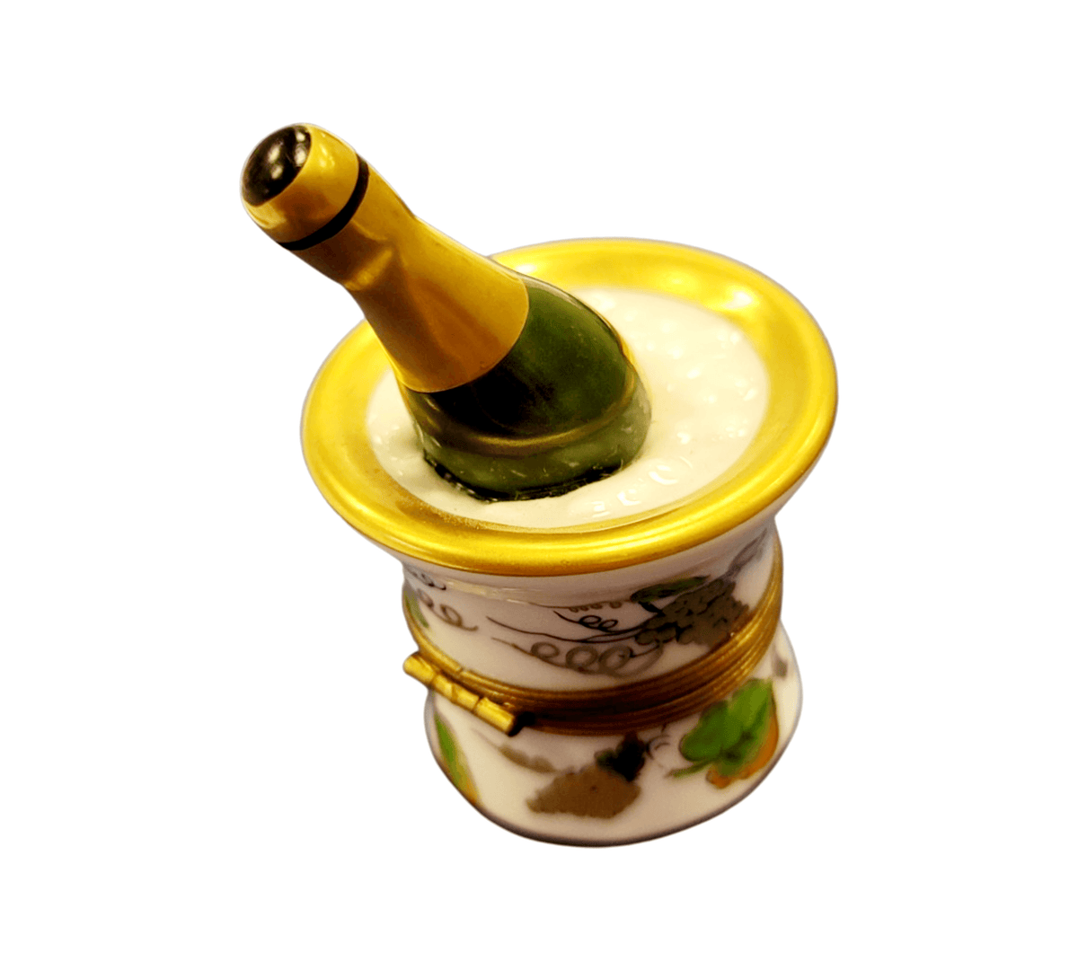 Champagne Bucket Grapes Limoges Box Figurine Collectors, view 4