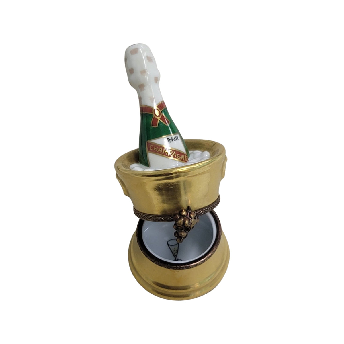Gold Champagne Bucket Limoges Box Figurine for Celebrations, view 2