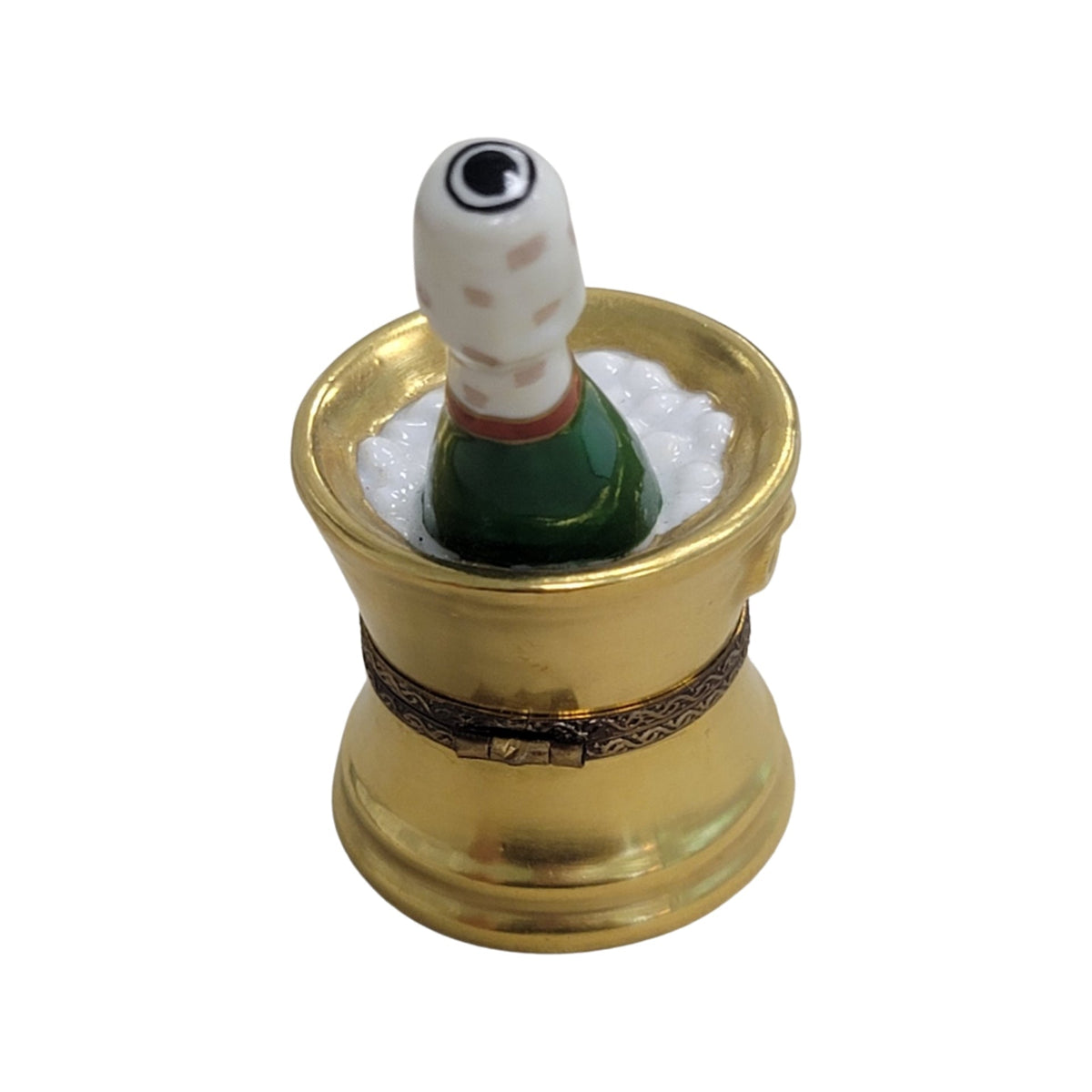 Gold Champagne Bucket Limoges Box Figurine for Celebrations, view 3