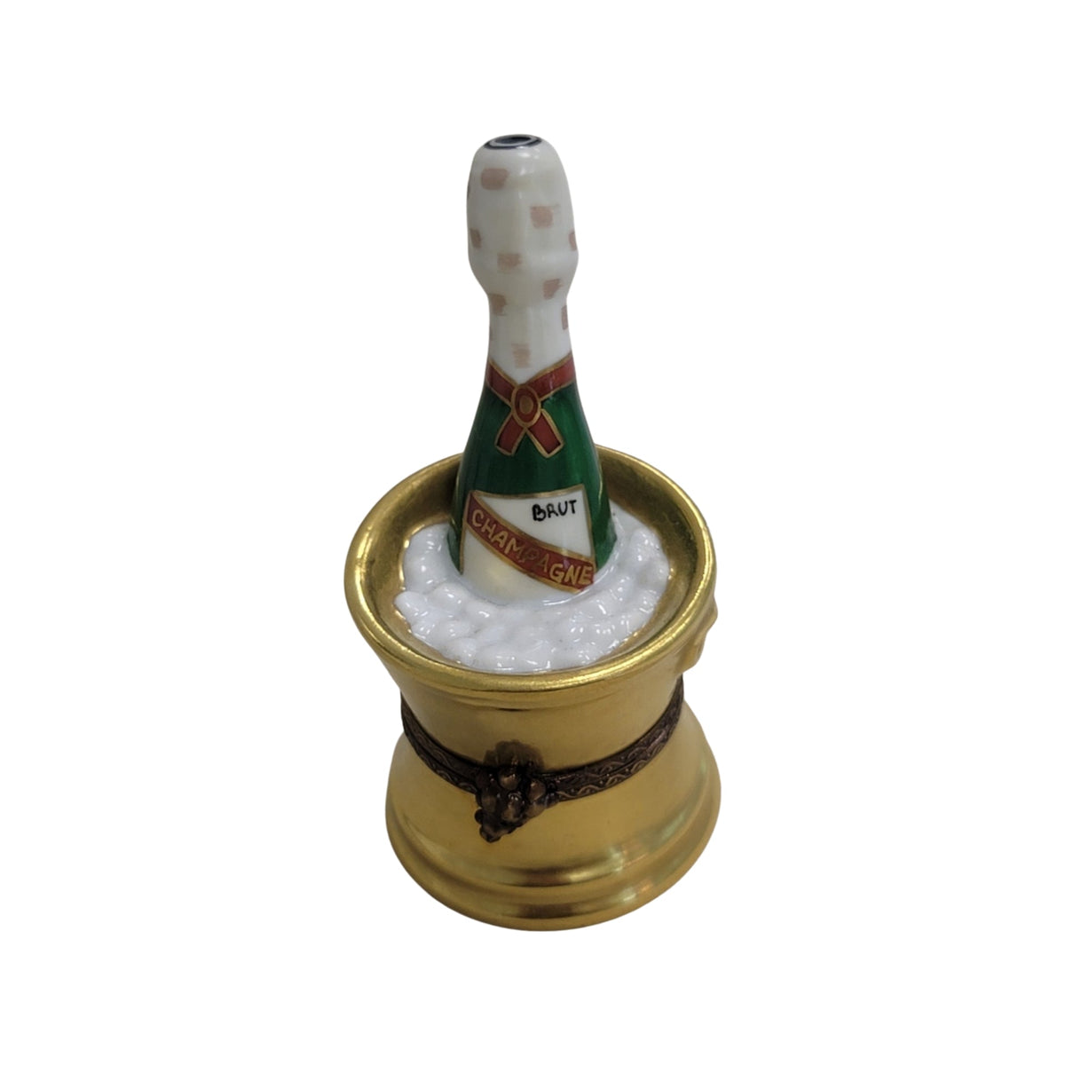 Gold Champagne Bucket Limoges Box Figurine for Celebrations, view 4