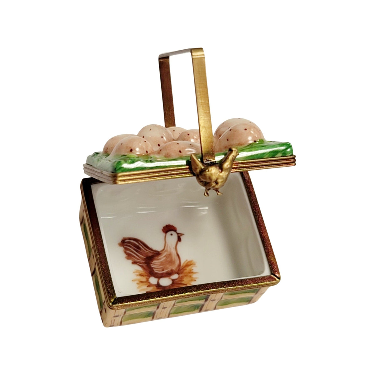 Hand-painted Basket with Eggs Limoges box, French artistry for lovers of fine art
