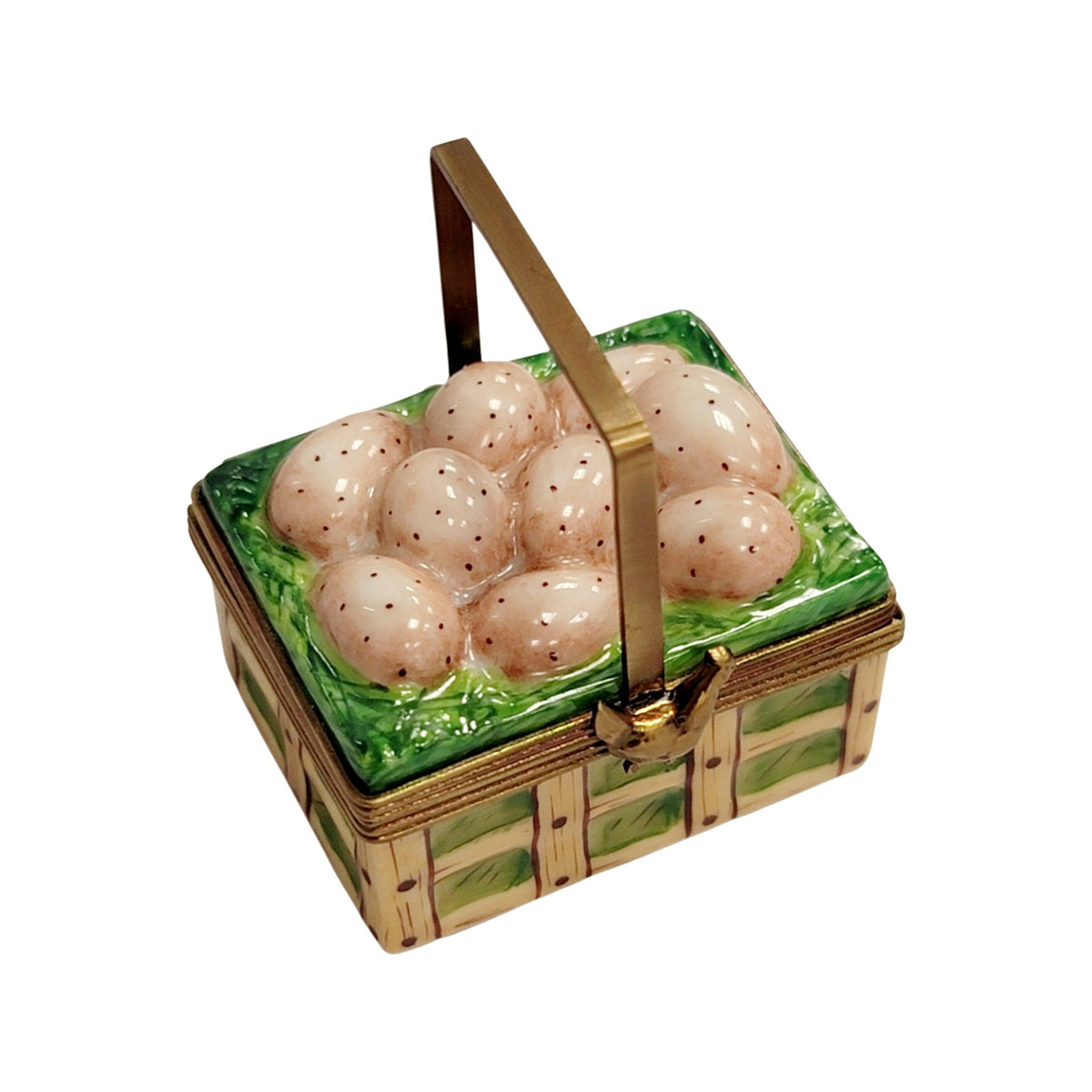 Limoges Boutique presents the Basket with Eggs, a genuine Limoges box painted by hand in France