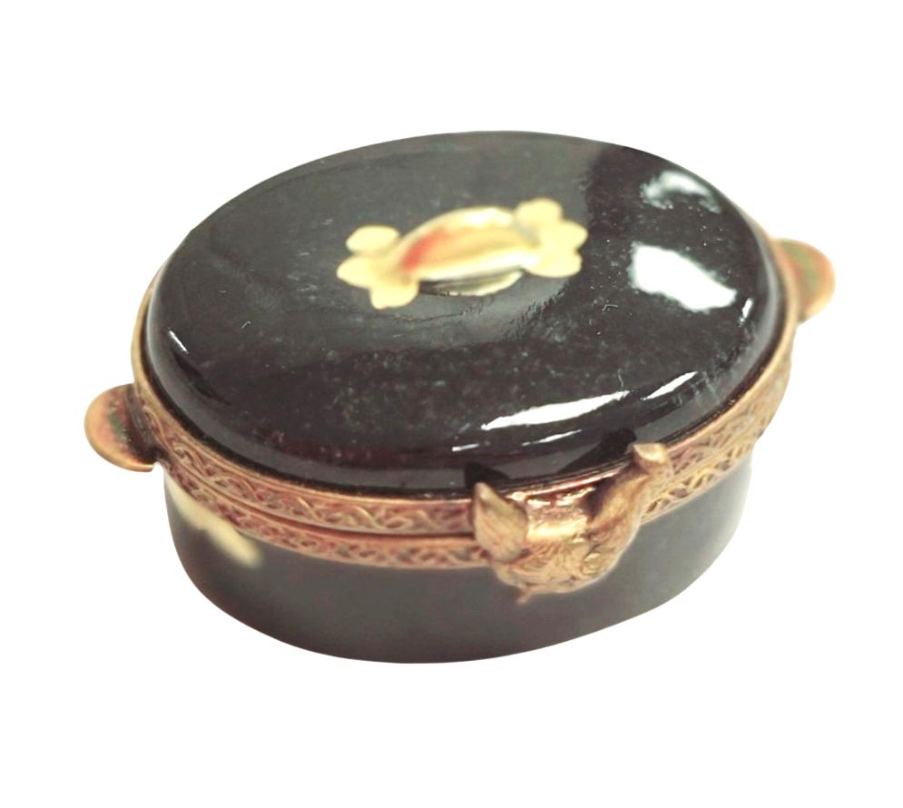 Chicken Turkey Roaster Cooker Limoges Box Figurine, view 2