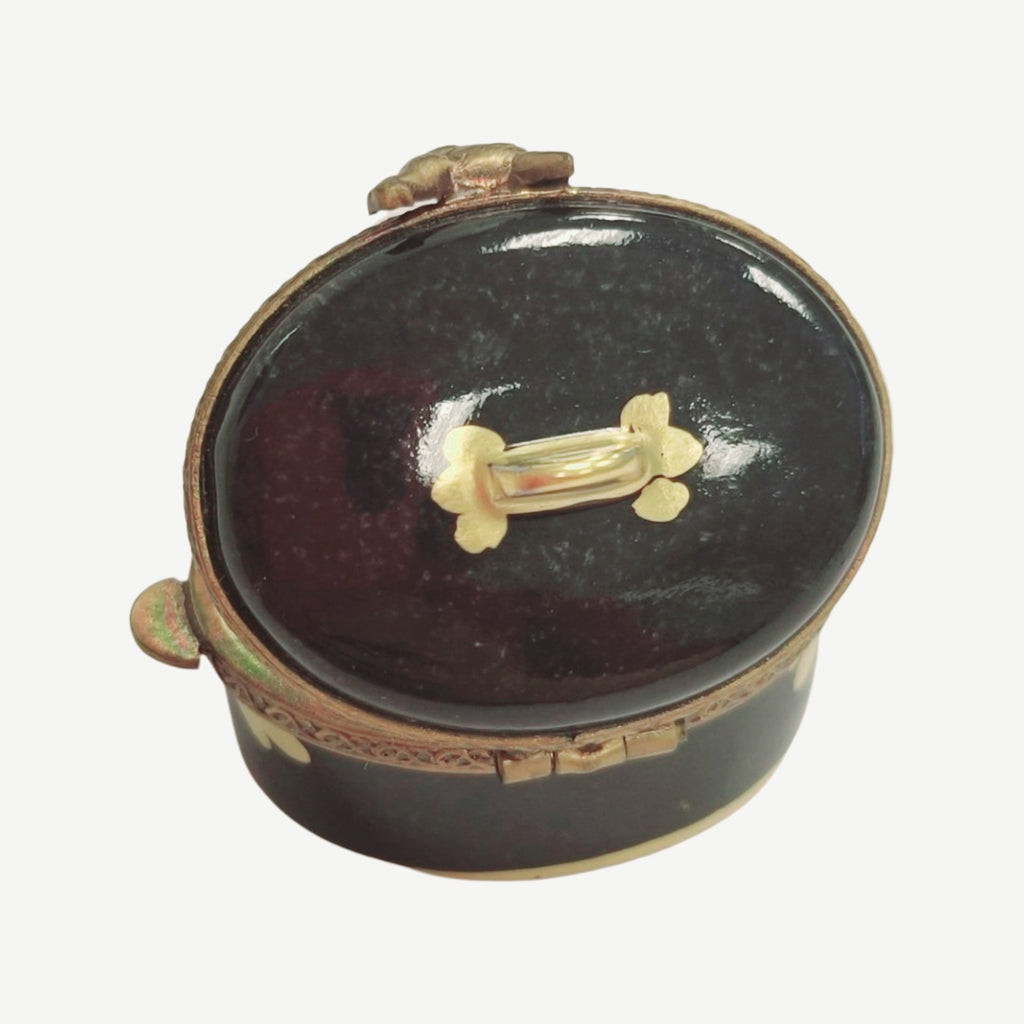 Chicken Turkey Roaster Cooker Limoges Box Figurine, view 3