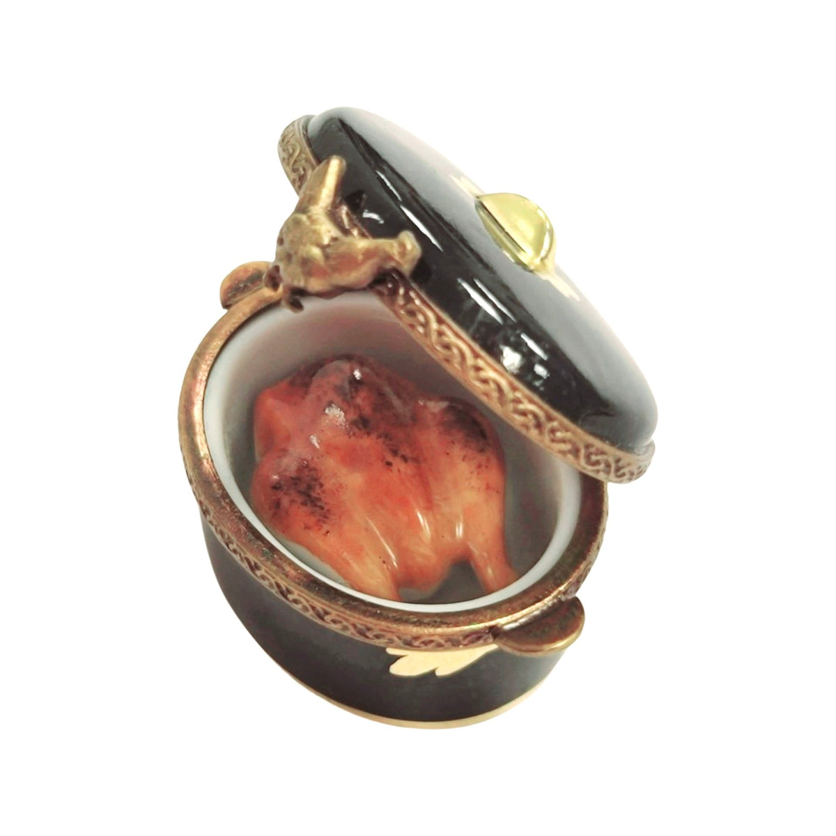 Chicken Turkey Roaster Cooker Limoges Box Figurine, view 4