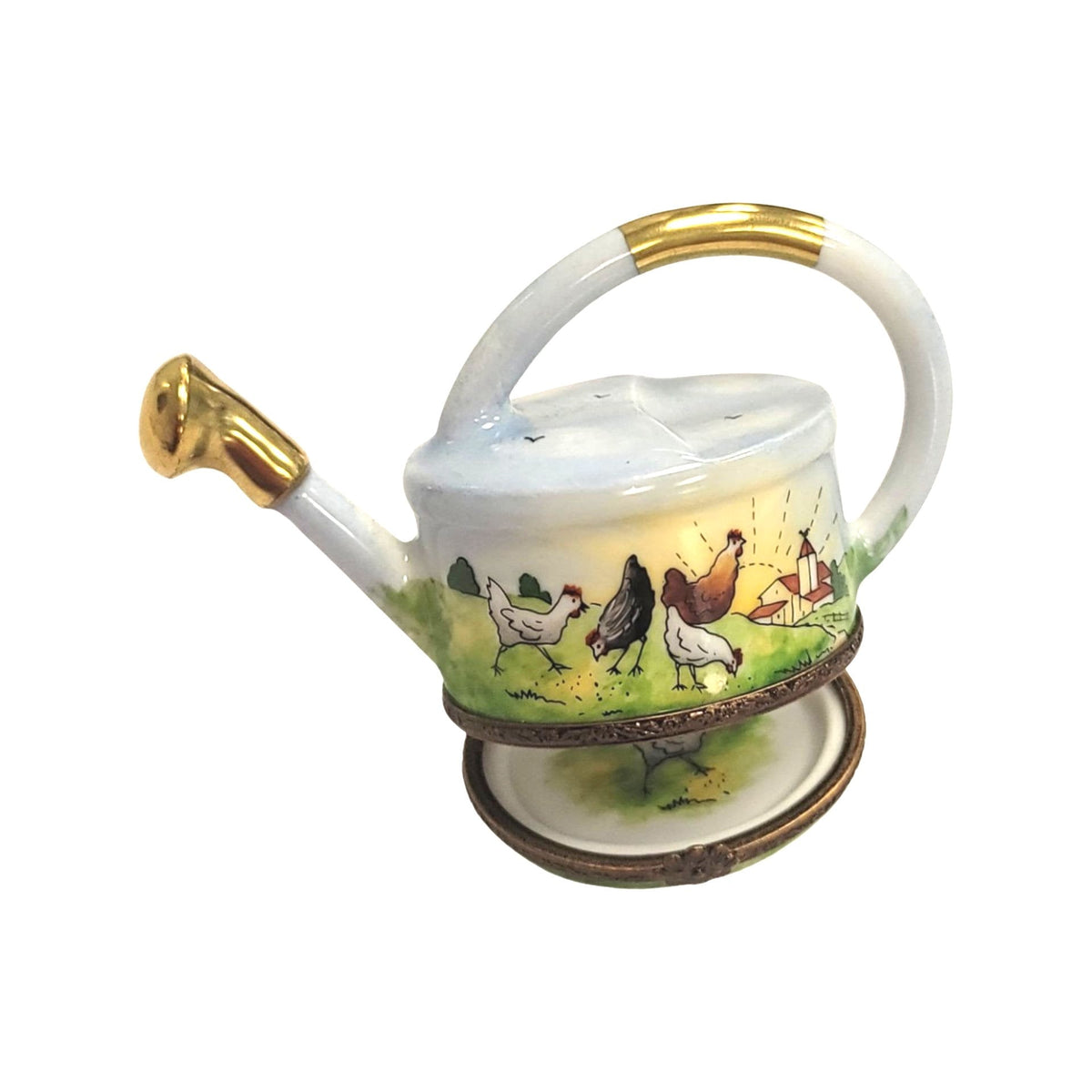 Watering Can with Chickens for Charming Garden Decor, view 2