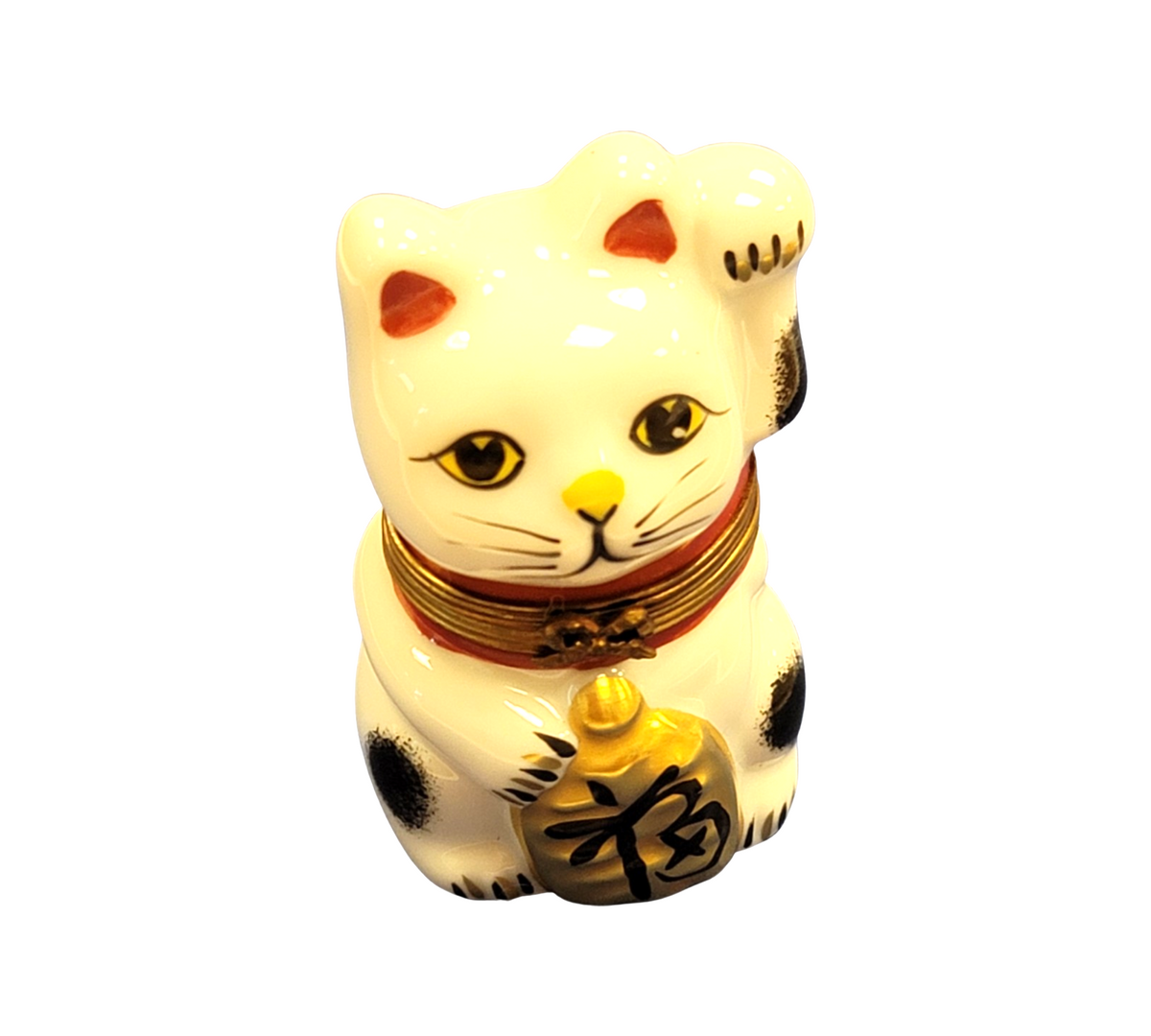 Authentic Happy China Cat Limoges box, hand-painted in France, from Limoges Boutique