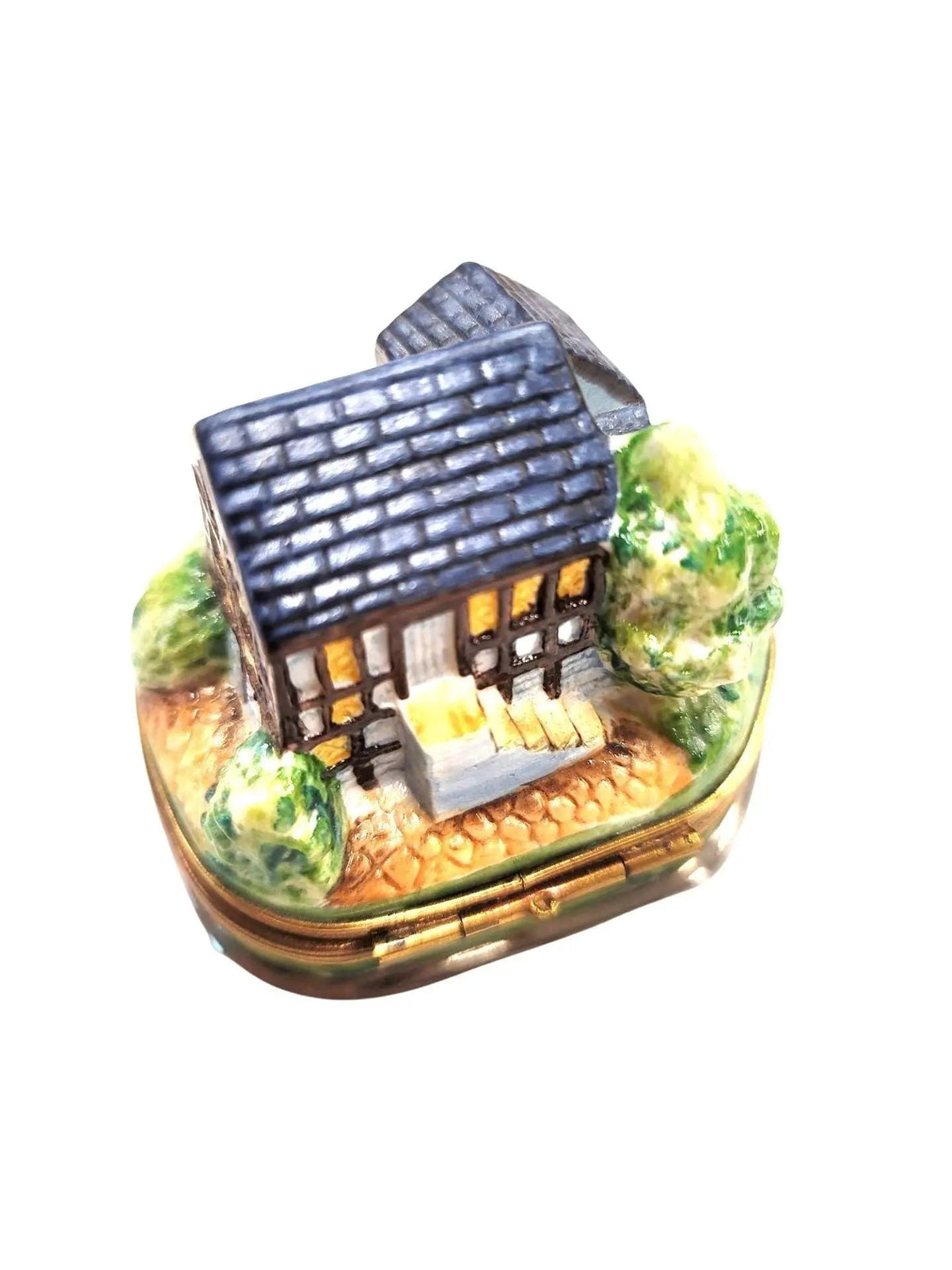 Country House Cottage w Trees Limoges Box, view 3