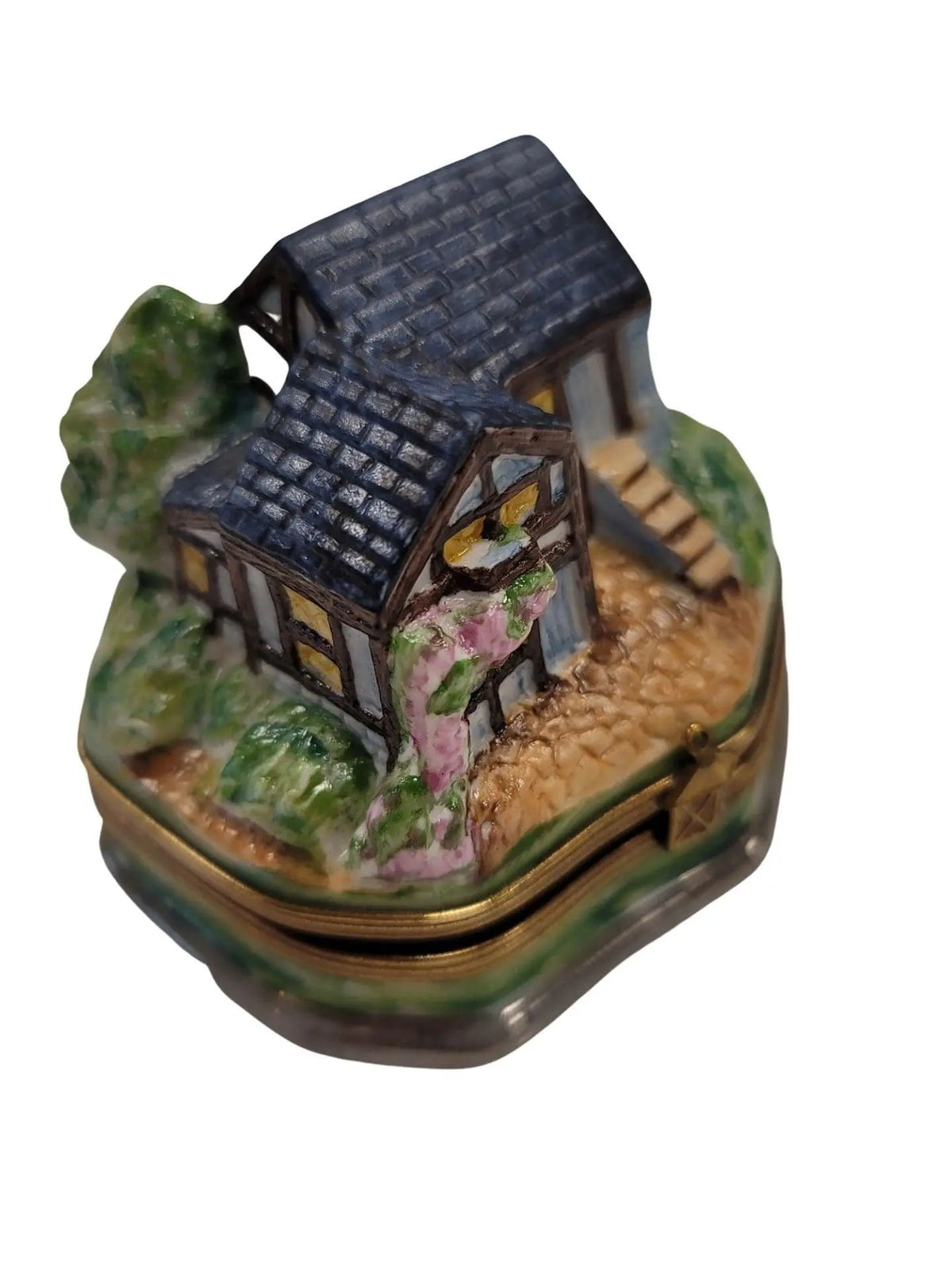 Country House Cottage w Trees Limoges Box, view 5