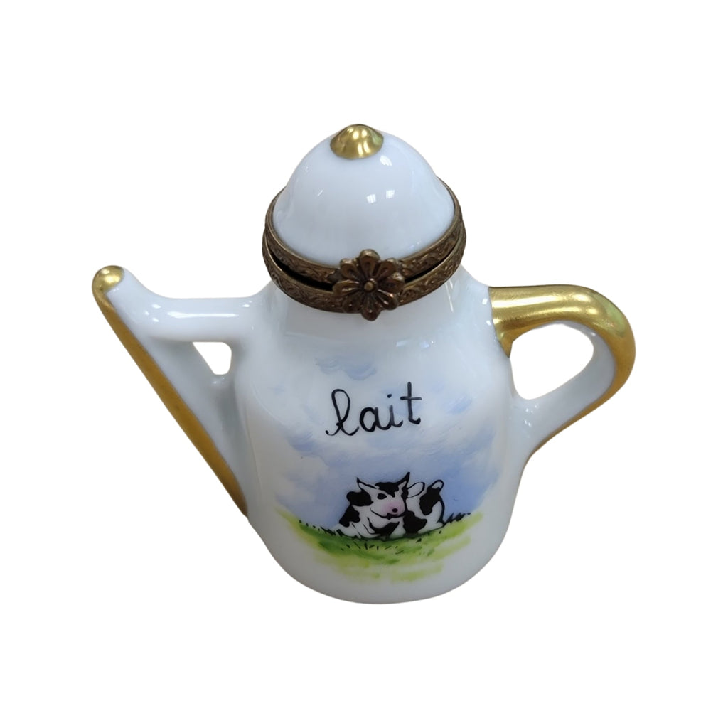 Cow Milk Pot Limoges Box Figurine, view 3