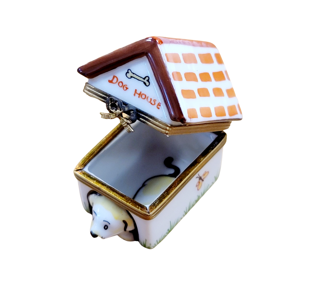 Dog in Dog House Limoges Box Figurine, view 6