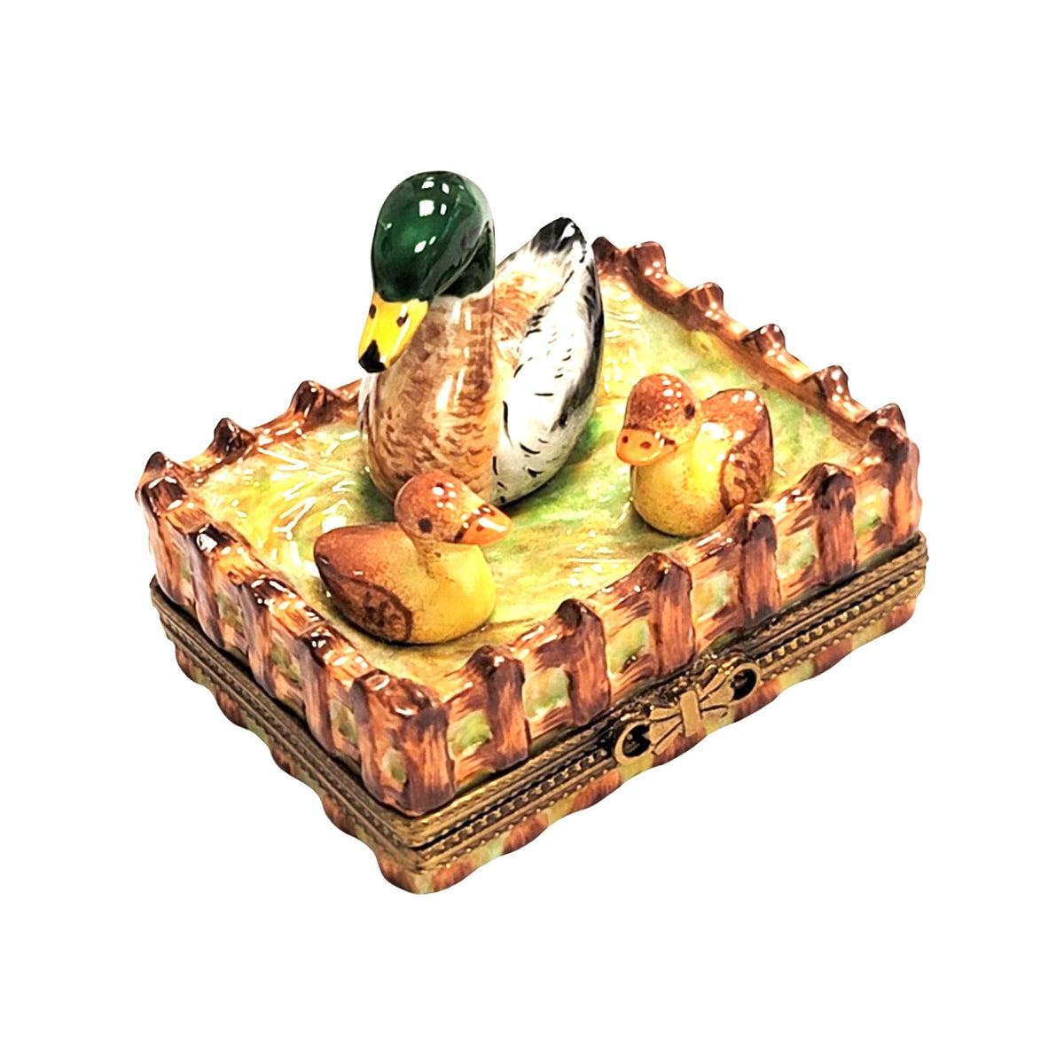Hand-painted 3 Ducks on Farm Limoges box, French artistry for lovers of fine art