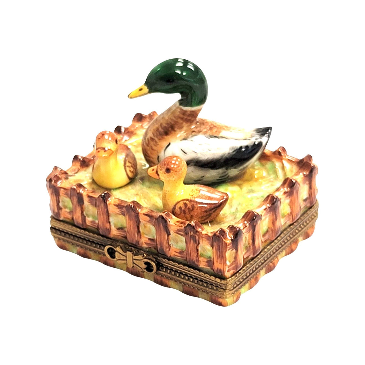 3 Ducks on Farm Limoges box painted by hand in Limoges, France, a gift to treasure