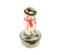 French Snowman Limoges Box Figurine, a hand-painted Limoges porcelain gift