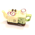 Yellow Green Kitchen Sink Teapot Porcelain Art Object Limoges, a hand-painted Limoges porcelain gift