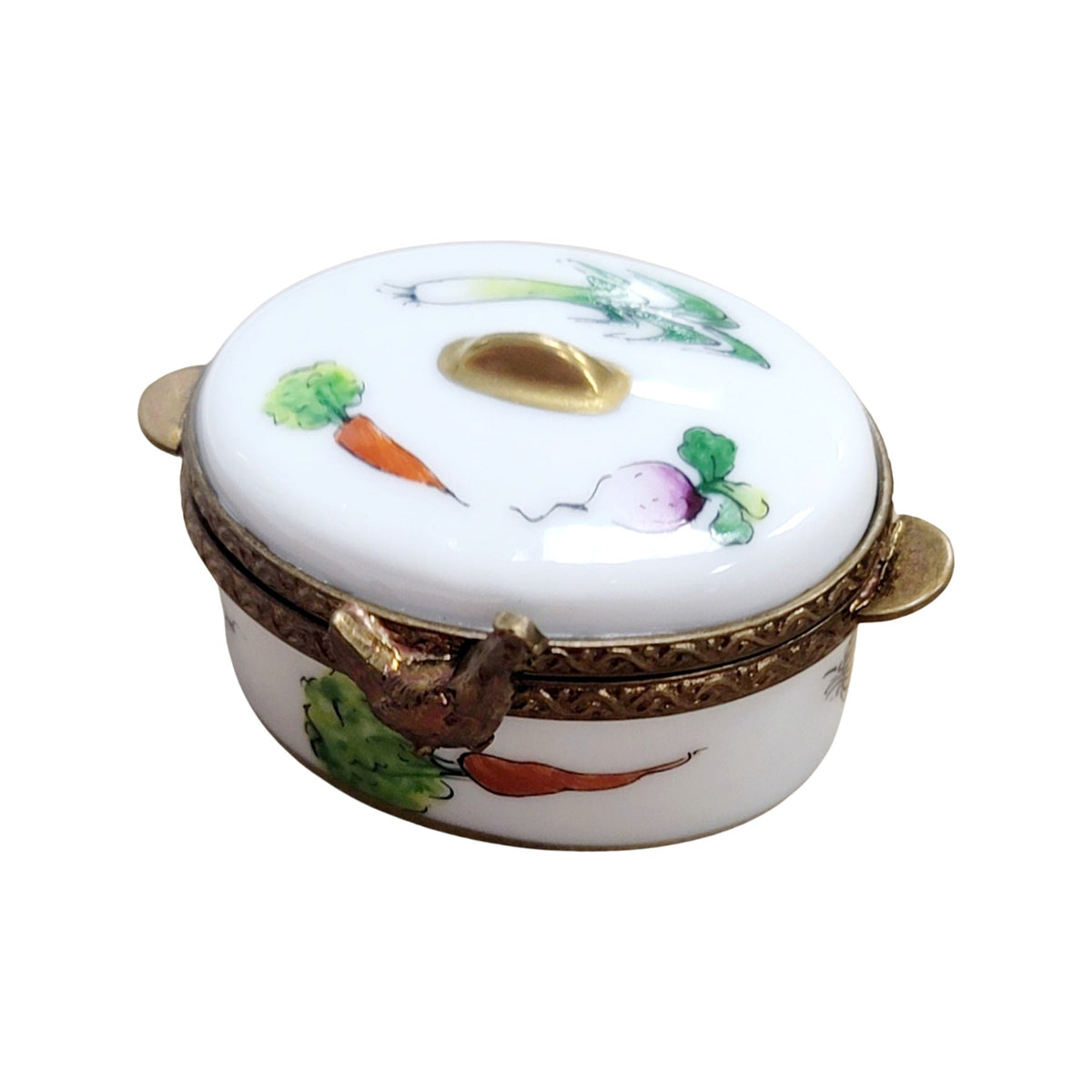 Chicken Turkey Roaster Cooker Veggies Limoges Box Figurine, view 3