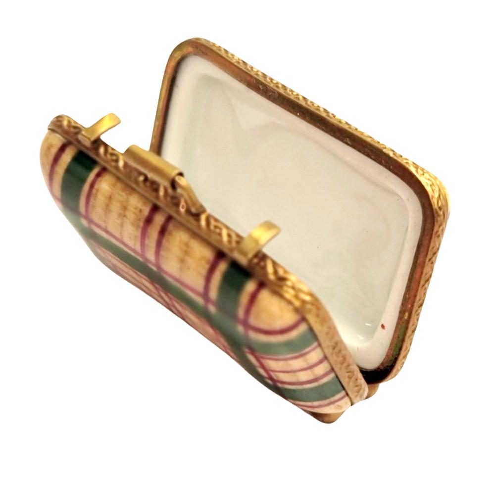 Plaid Travel Suitcase Limoges Box, view 2
