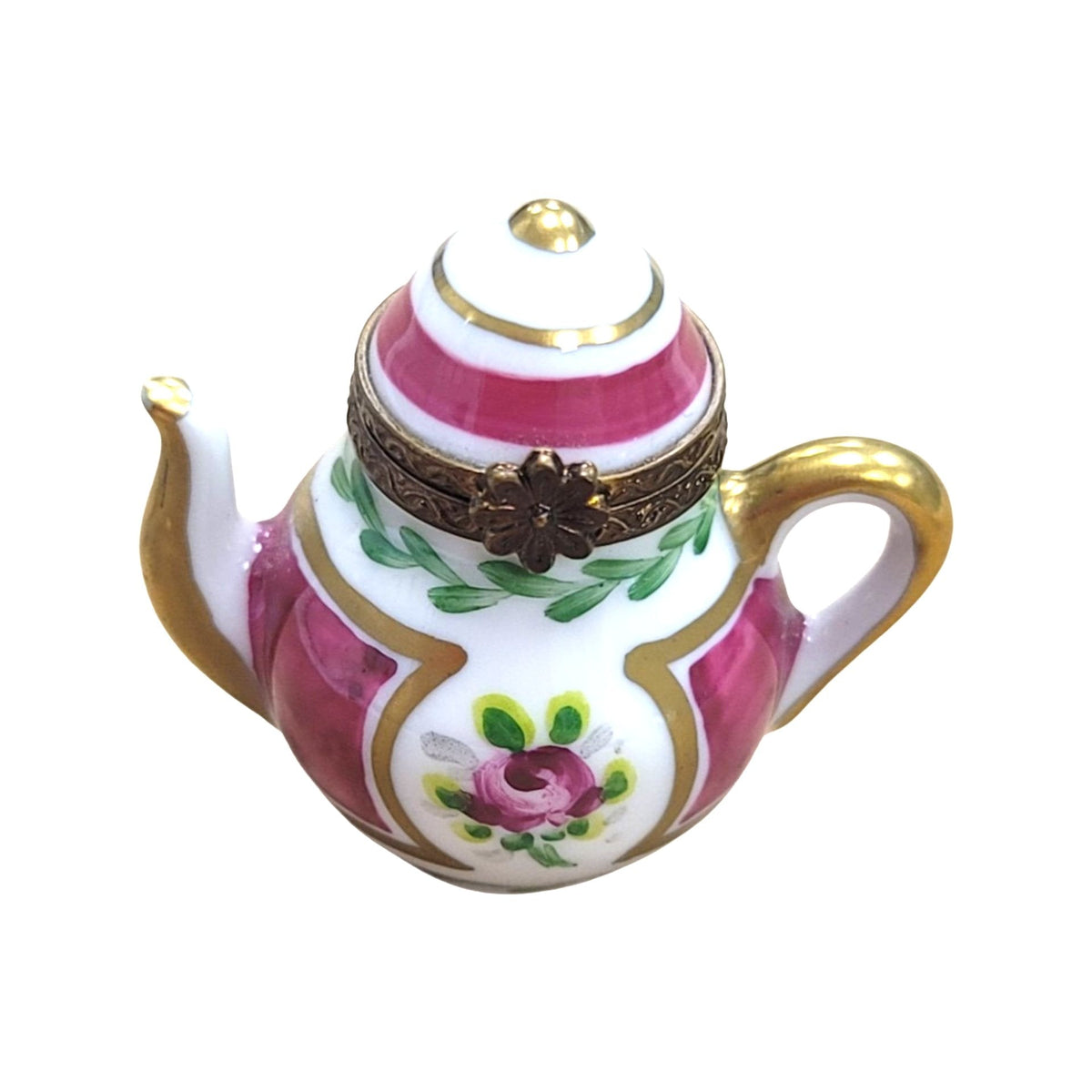 Purple Teapot Limoges Box Figurine, a hand-painted Limoges porcelain gift