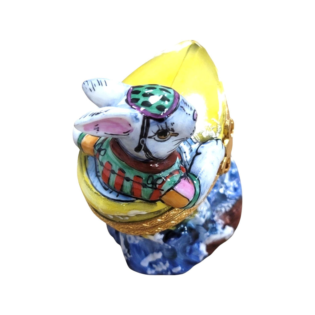 Rabbit in Boat Limoges Box Figurine, view 5