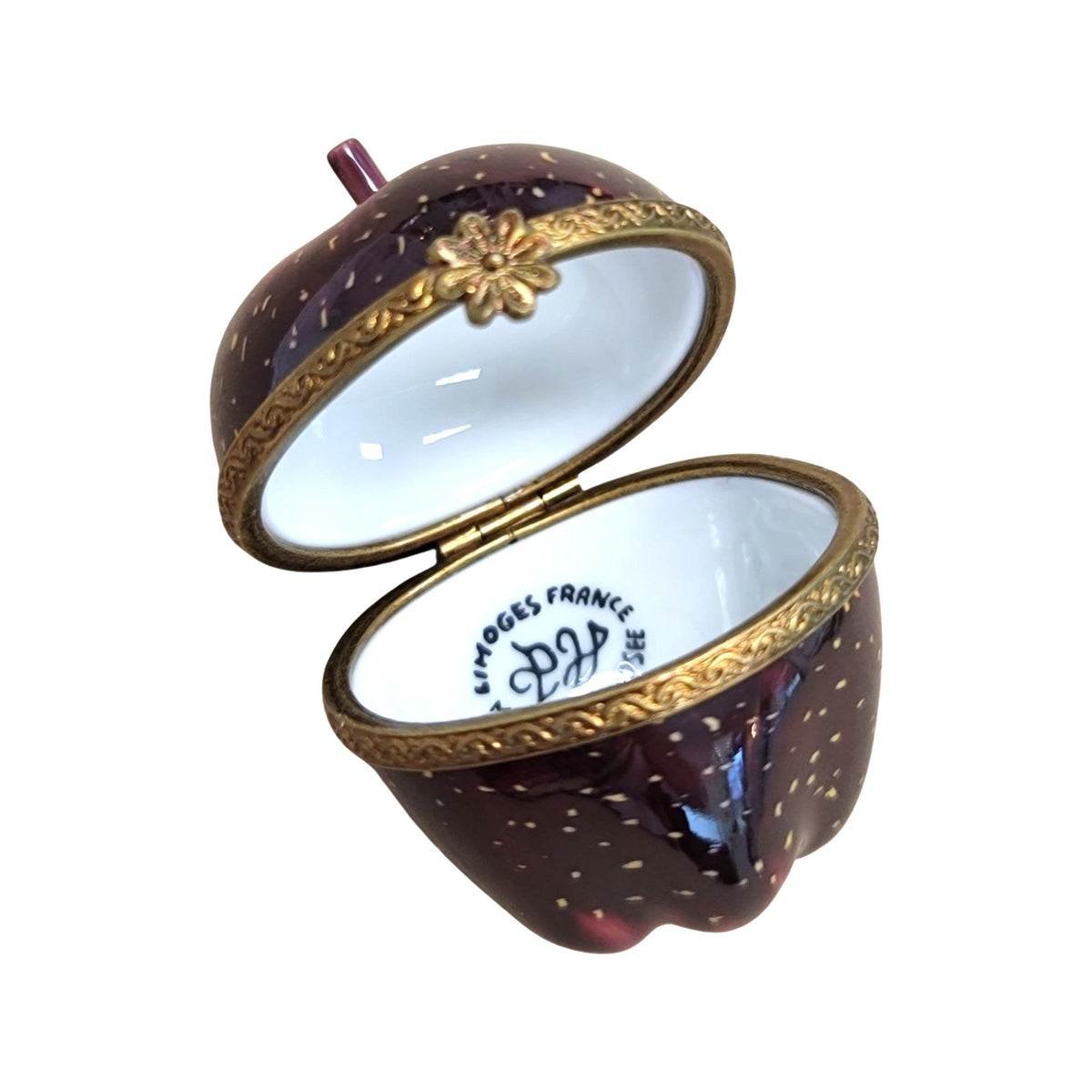 Red Apple Limoges box painted by hand in Limoges, France, a gift to treasure