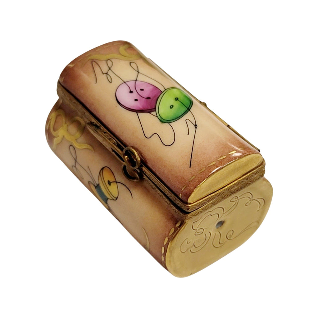Sewing Box Limoges Box for Crafters, a hand-painted Limoges porcelain gift