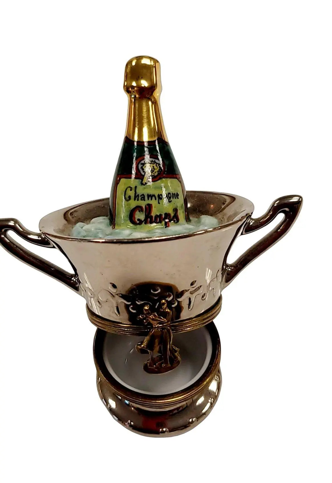 Chaps Silver Champagne Bucket on Ice Limoges box, an heirloom-quality piece for collectors