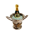 Chaps Silver Champagne Bucket on Ice Limoges Box Figurine, a hand-painted Limoges porcelain gift