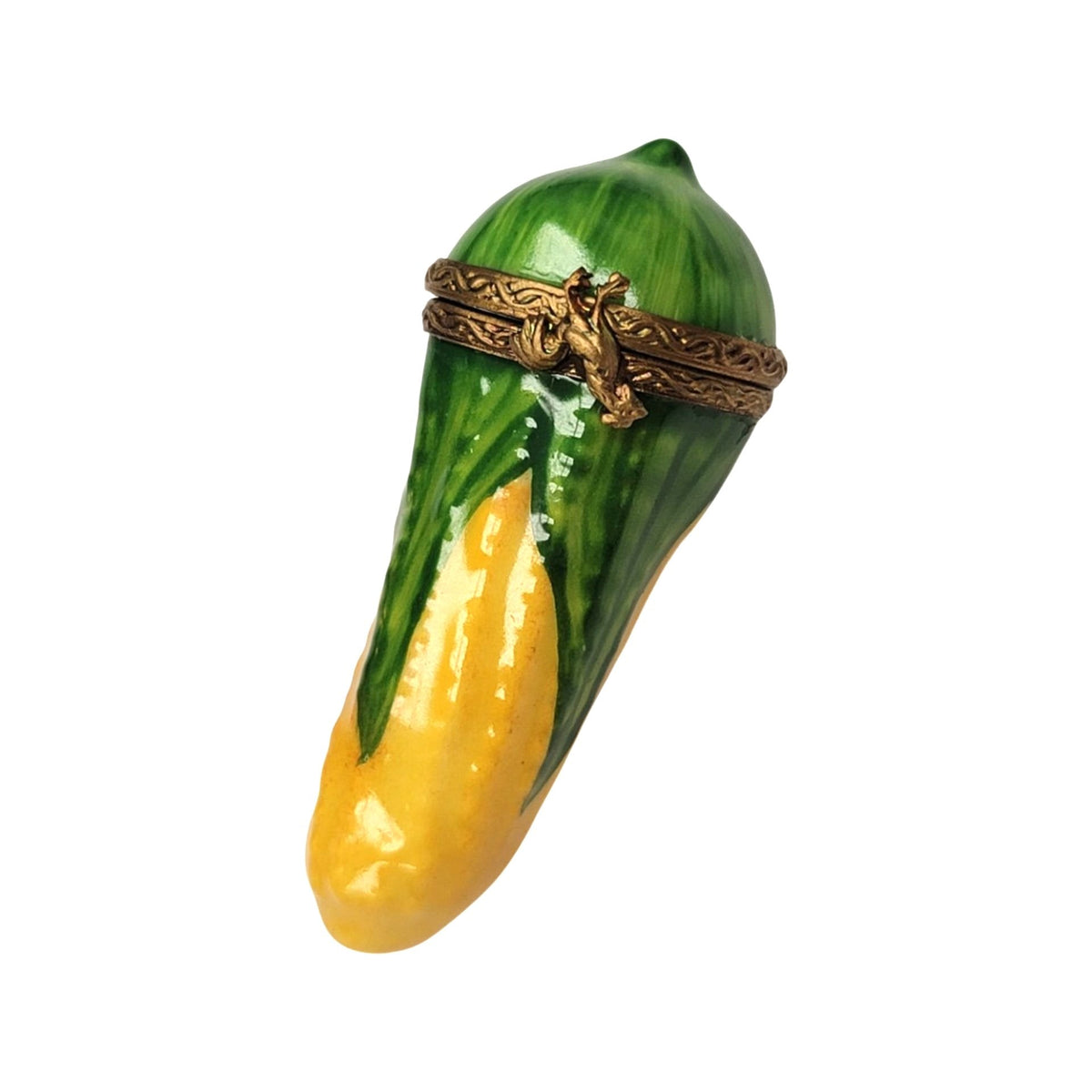 Small Corn Limoges Box for Collectors, a hand-painted Limoges porcelain gift