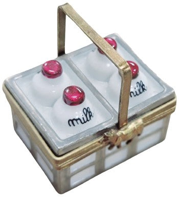 Bottles of Milk Limoges Box Figurine, a hand-painted Limoges porcelain gift