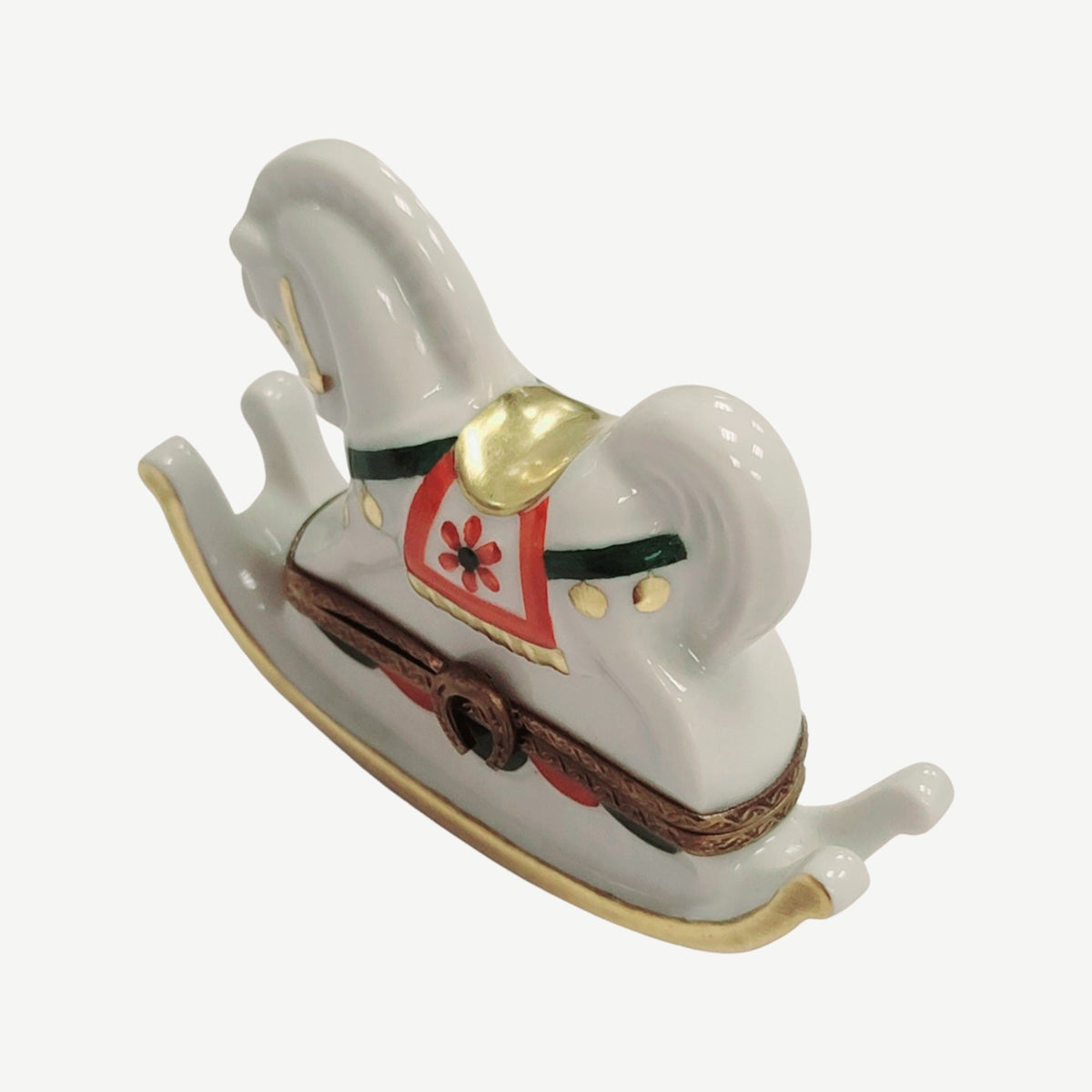Rocking Horse White Limoges Box Figurine, view 3