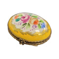 Yellow Oval Limoges Porcelain Box Limoges, a hand-painted Limoges porcelain gift