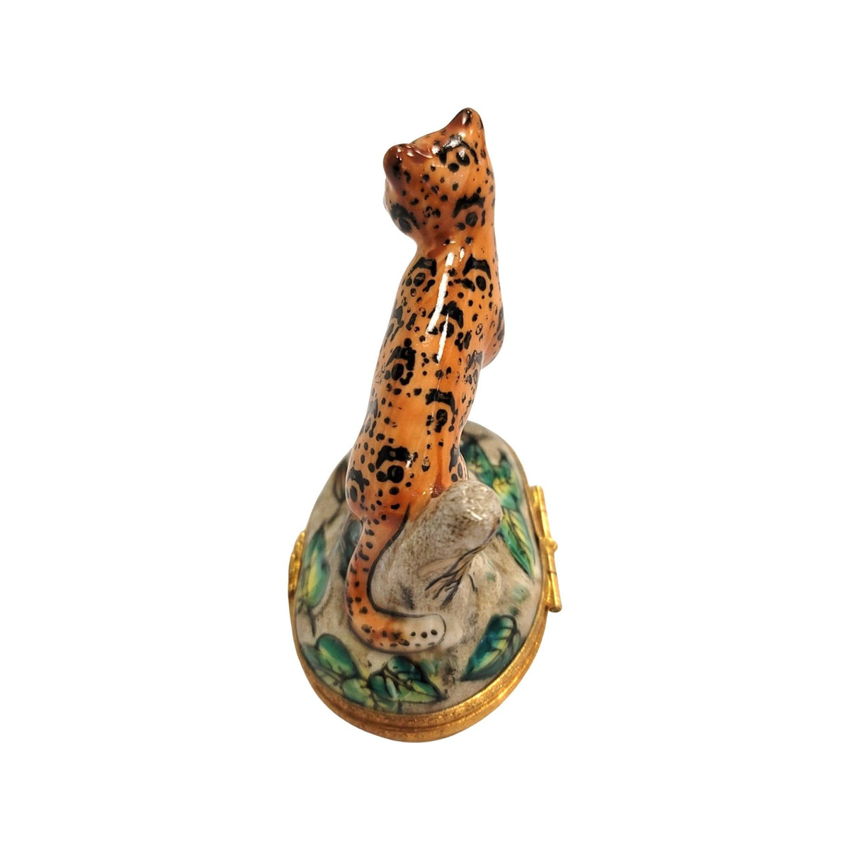 Cheetah on Log Wild Limoges Box Figurine, view 5