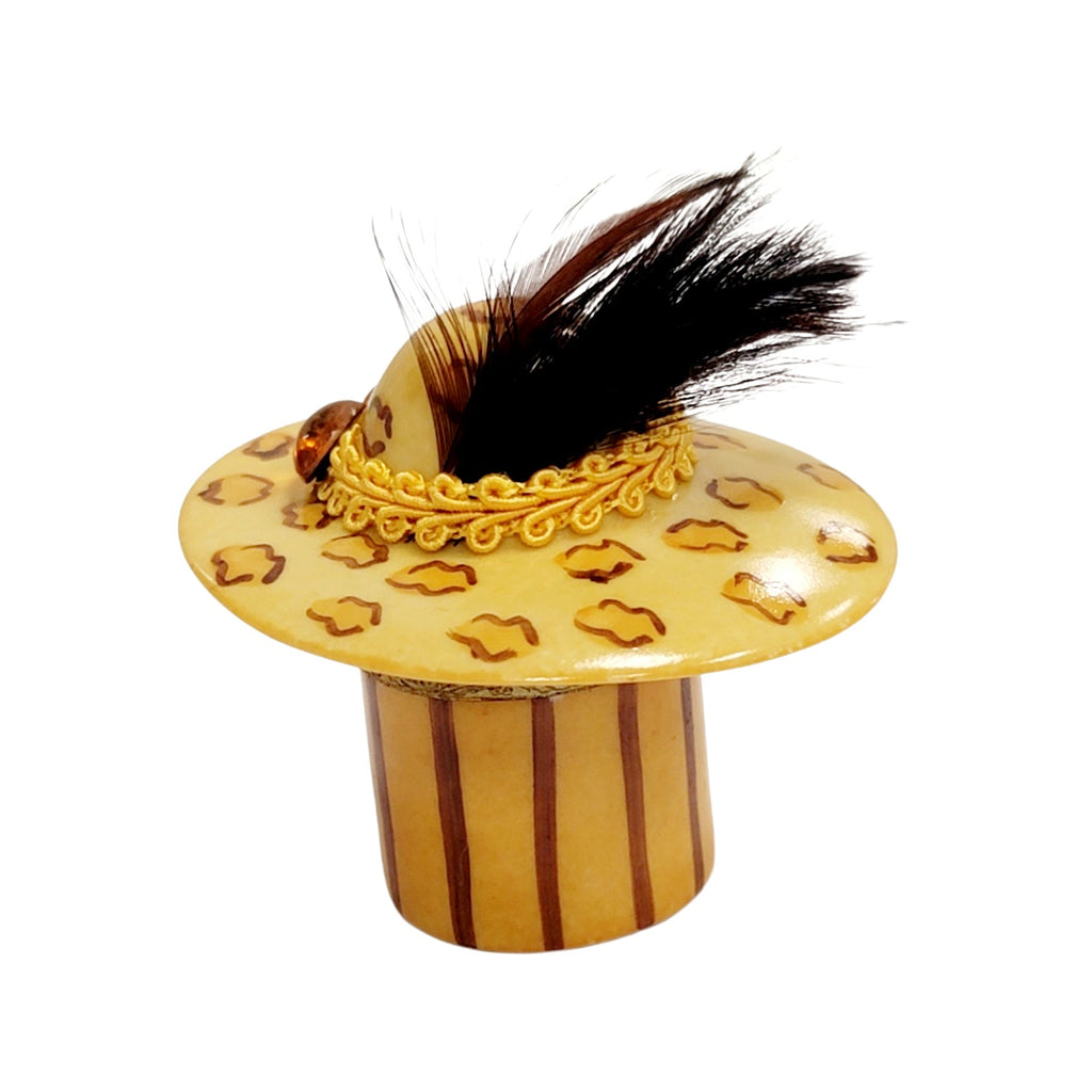 Cheetah Hat Fashion Figurine Box, view 3