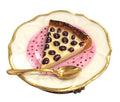 Cherry Pie Dessert on Plate Limoges Box Figurine Gift, a hand-painted Limoges porcelain gift