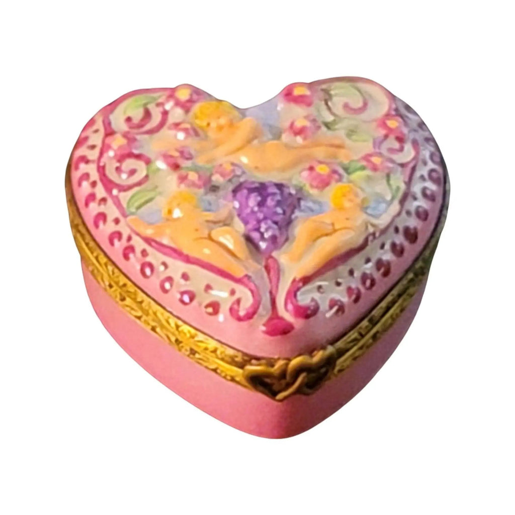 Be My Valentine Cherubs Limoges Porcelain Art Object French Gift, view 11