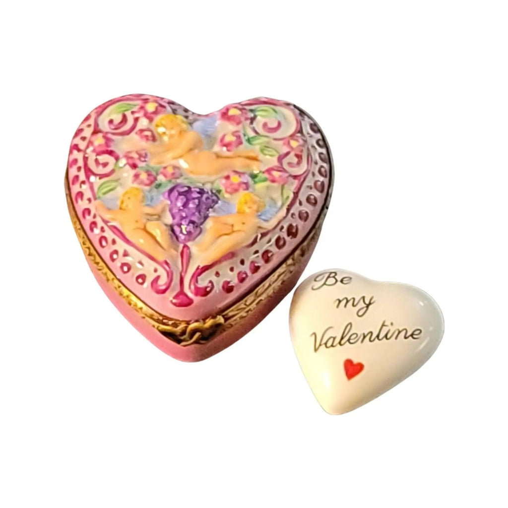 Be My Valentine Cherubs Limoges Porcelain Art Object French Gift, view 15