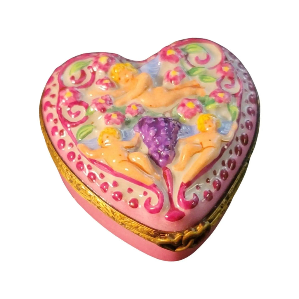 Be My Valentine Cherubs Limoges Porcelain Art Object French Gift, view 17