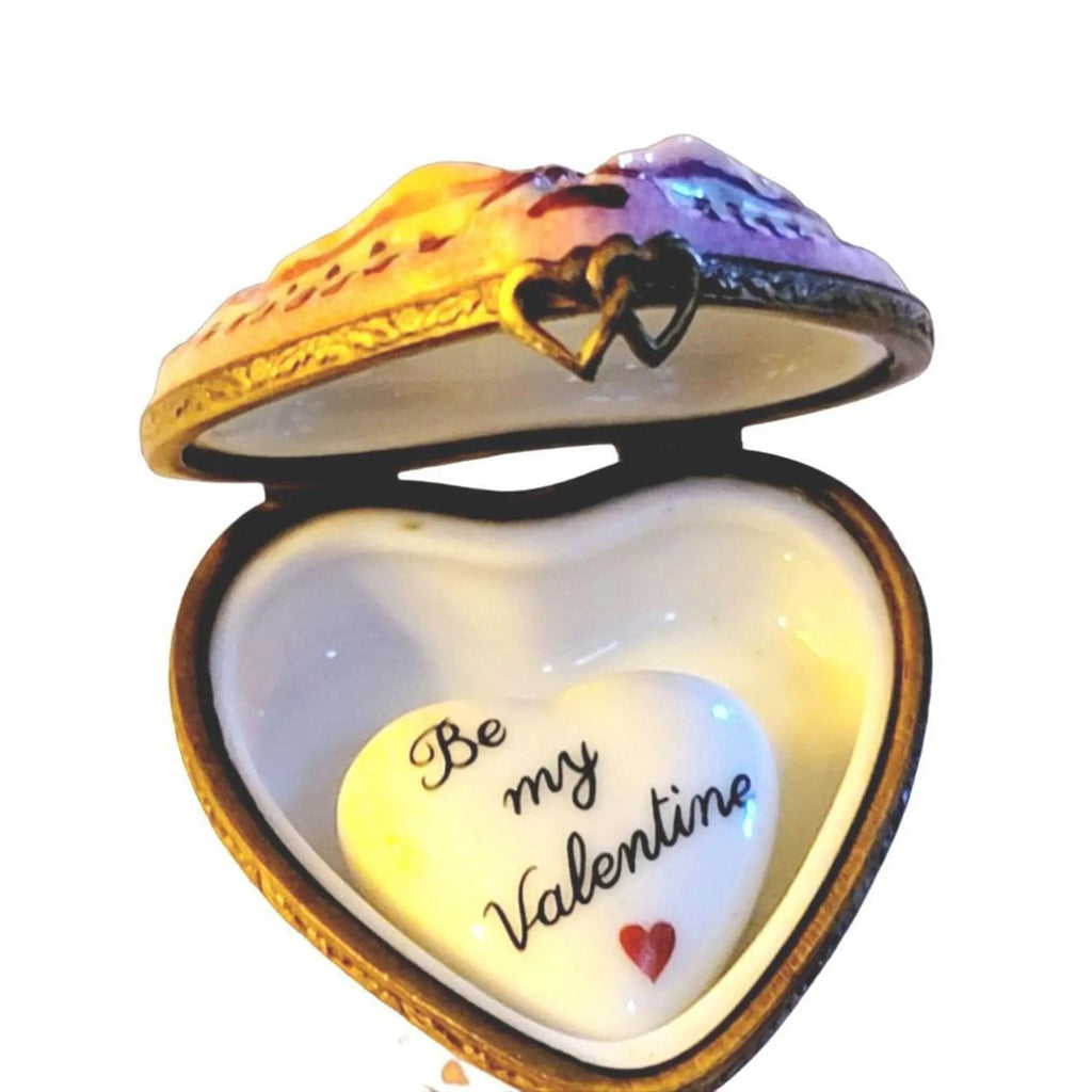 Be My Valentine Cherubs Limoges Porcelain Art Object French Gift, view 2