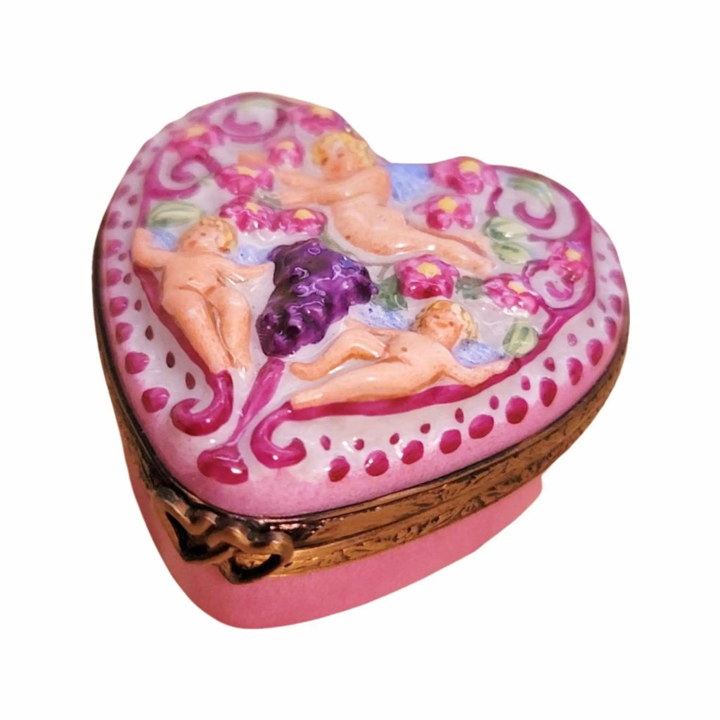 Be My Valentine Cherubs Limoges Porcelain Art Object French Gift, view 4