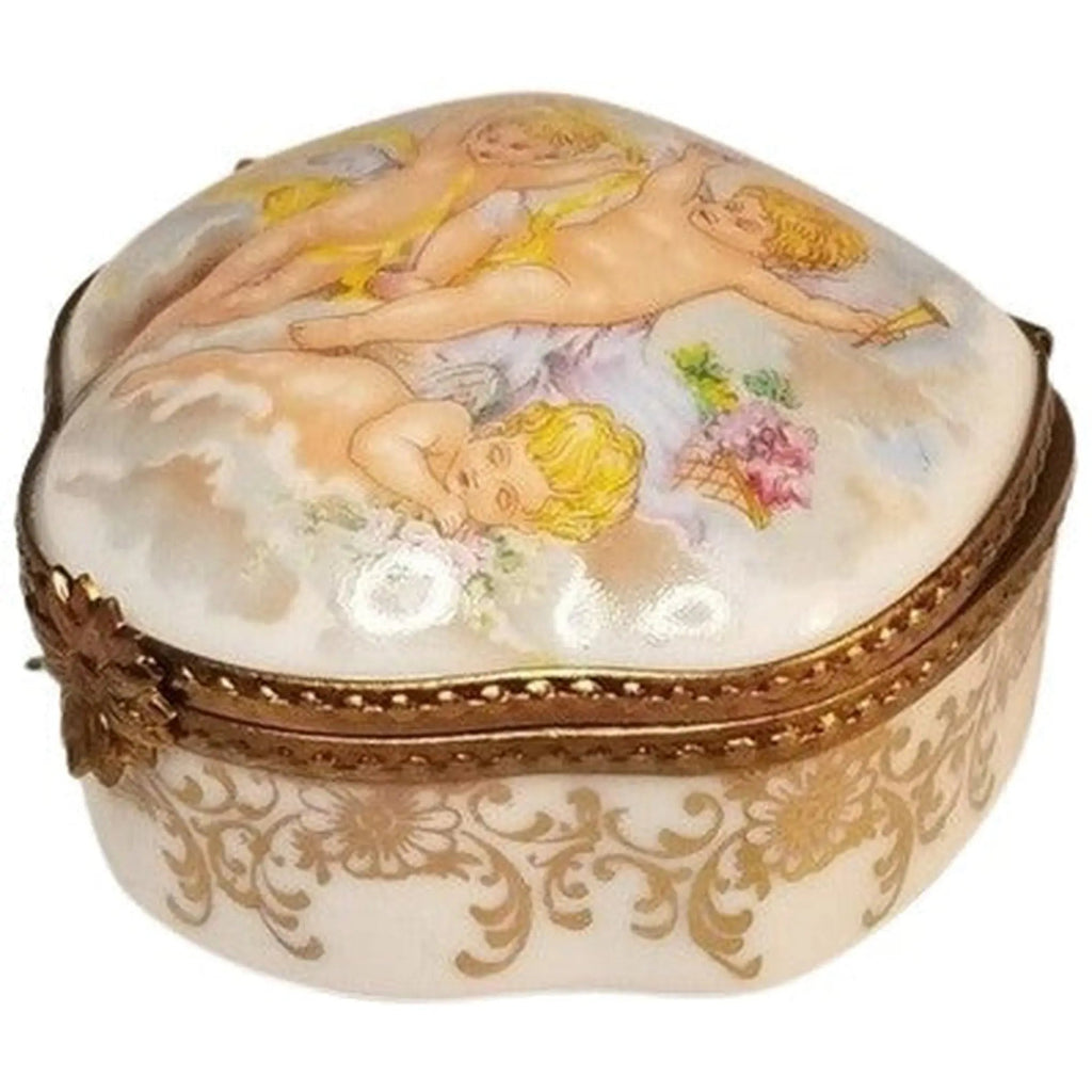 Cherubs Angels Traditional Porcelain Limoges Box, view 3