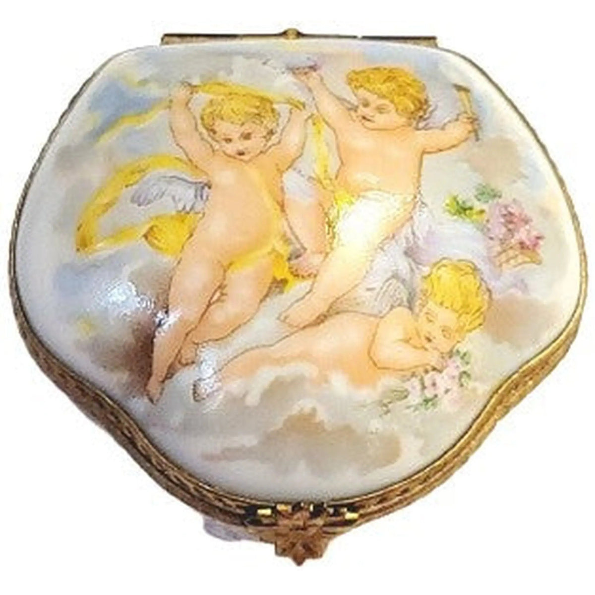 Genuine Cherubs Angels Traditional Limoges box painted by hand in France, from Limoges Boutique