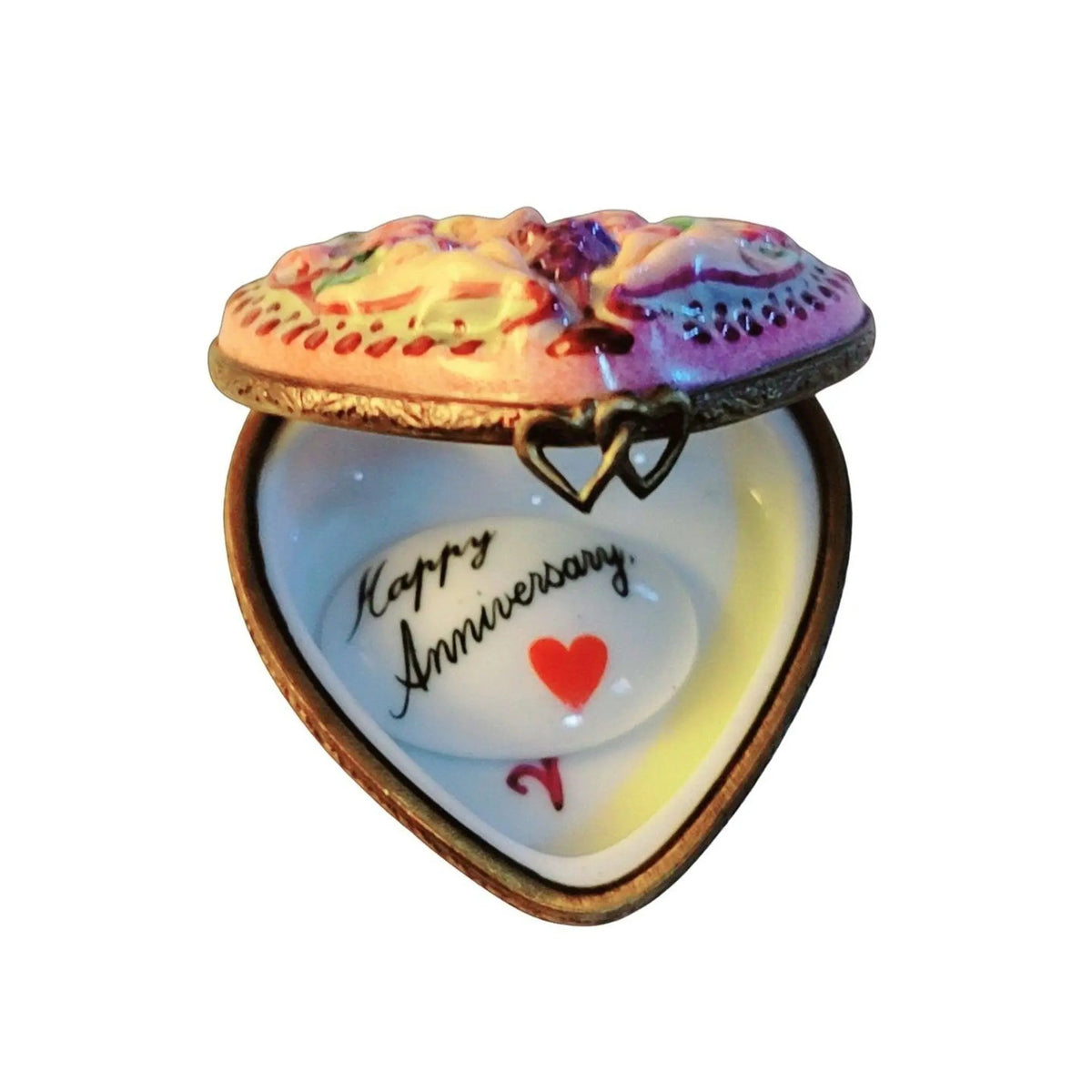 Happy Anniversary Limoges Box Figurine Cherubs Heart, view 2